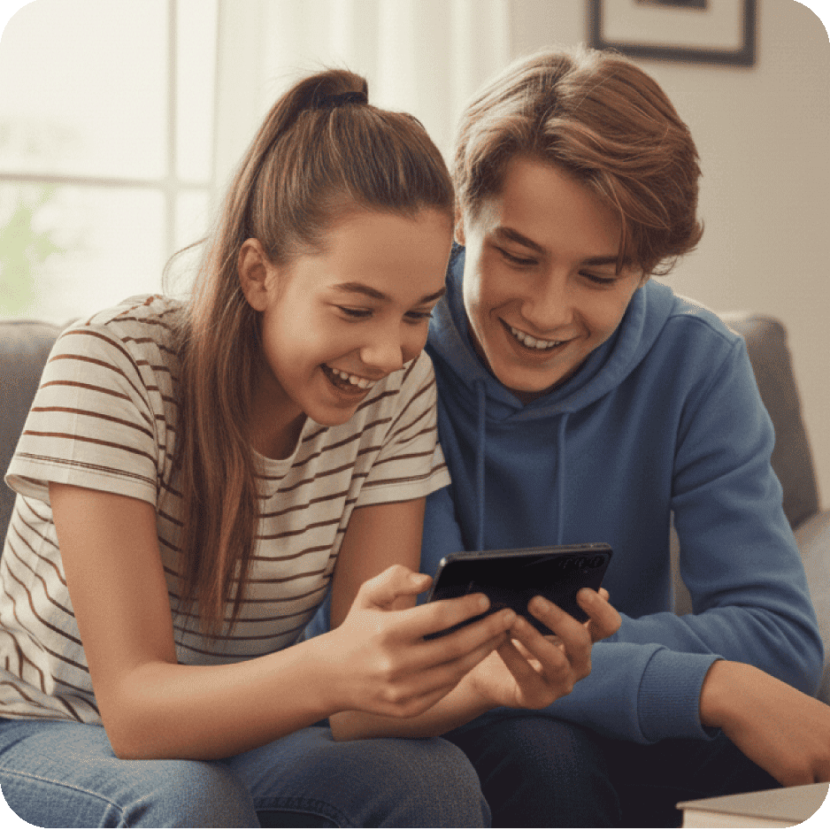 adolescents avec un smartphone