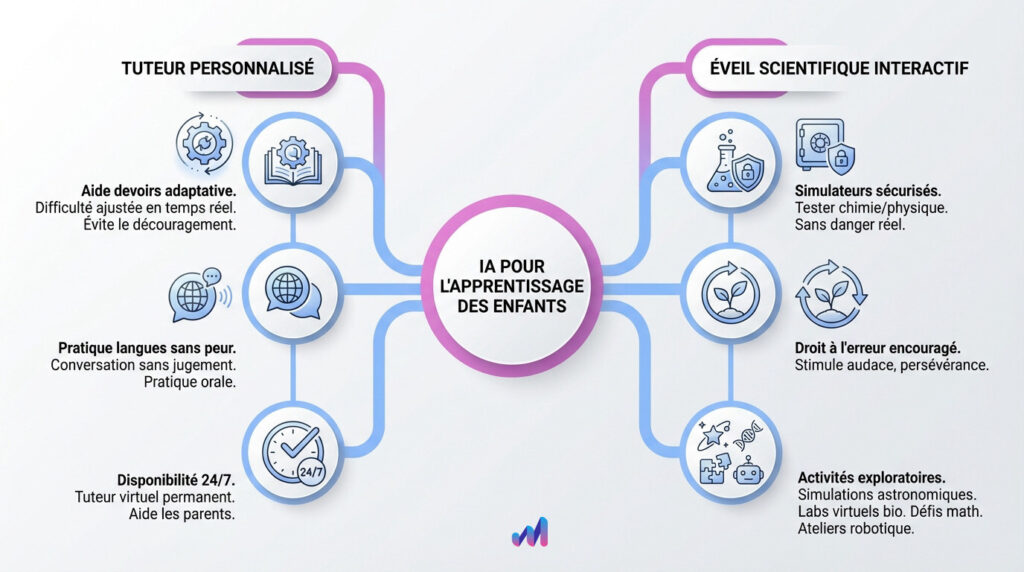 infographie sur l'IA pour l'apprentissage des enfants