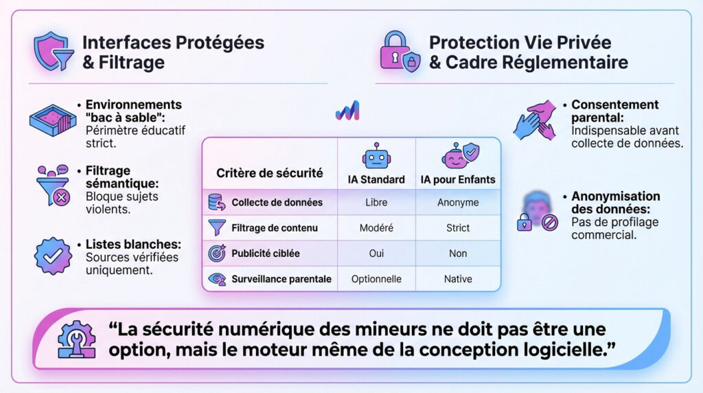 infographie sur les enjeux de l'IA : sécurité et vie privée