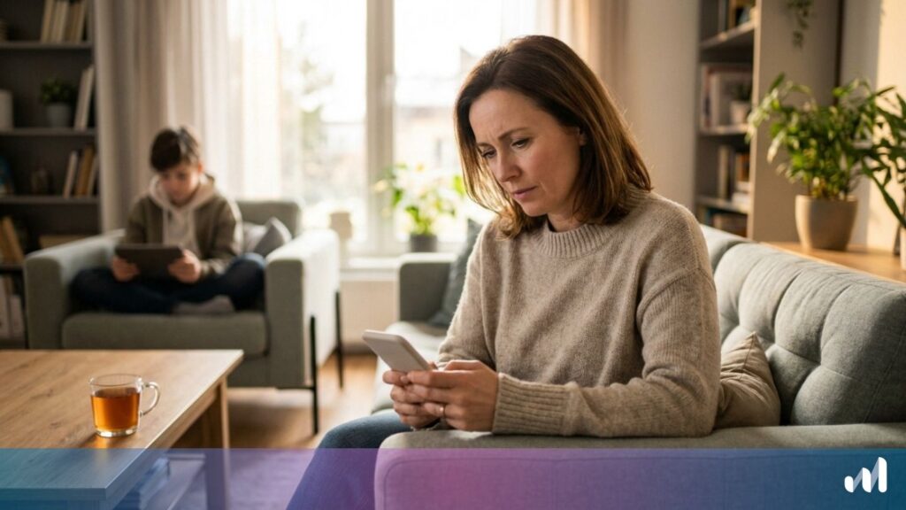 un parent qui surveille les messages prives de son enfant