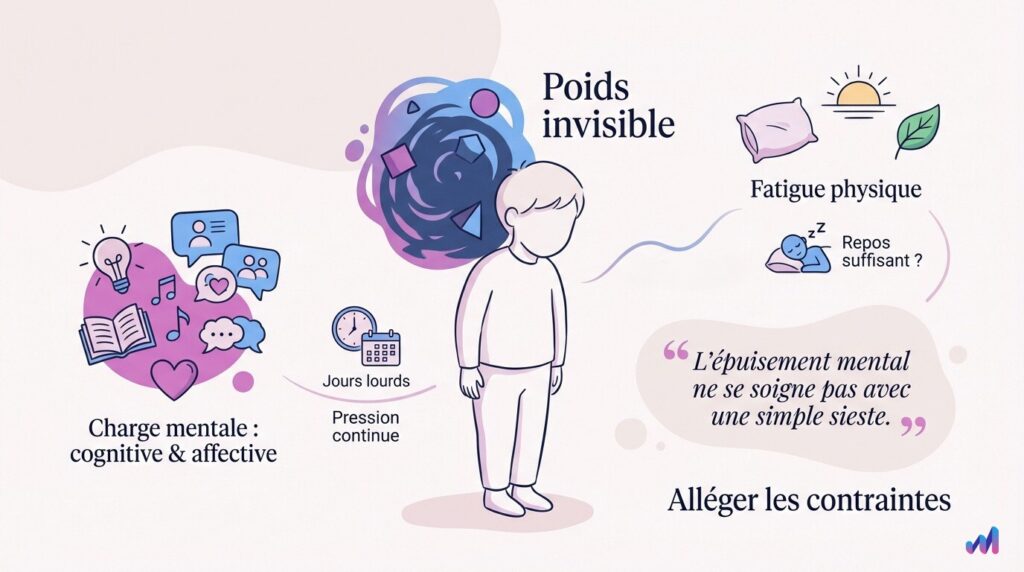 illustration de l'impact de la charge mentale sur l'enfant