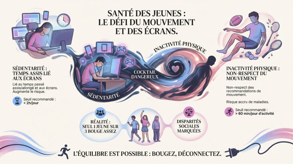 infographie sur la santé des jeunes et les mouvements physiques