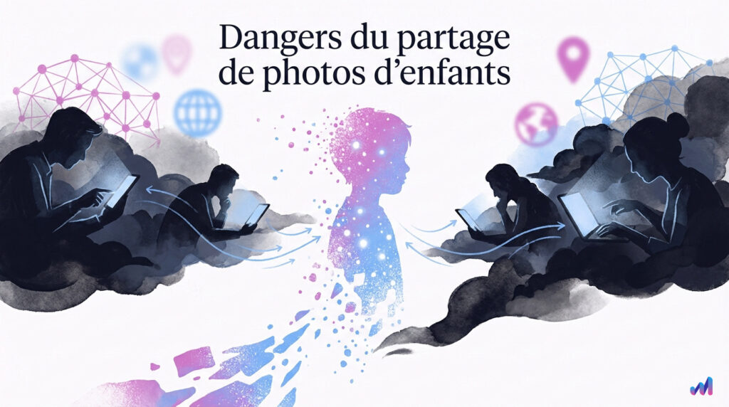 illustration sur les dangers du partage de photos d'enfants