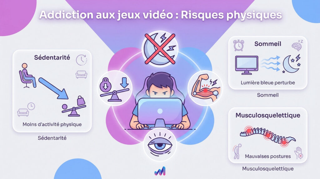 infographie sur l'addiction aux jeux video chez les jeunes