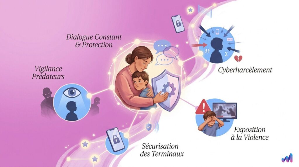 infographie sur la protection des mineurs en ligne