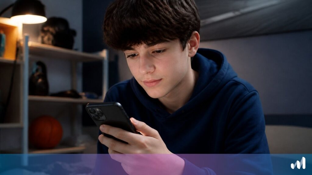 photo d'un adolescent avec son telephone en main