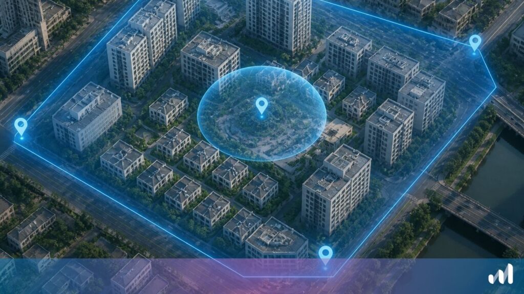 illustration du geofencing / georeperage