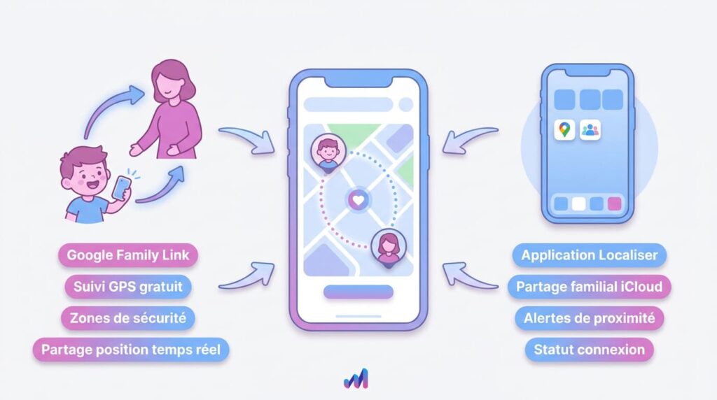 infographie sur les solutions de geolocalisation en famille