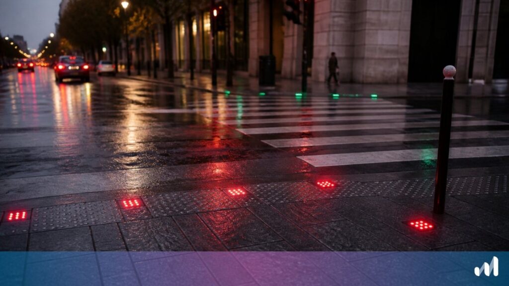 photo de led rouges clignotantes dans la rue