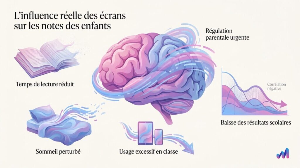 infographie sur les écrans et le cerveau