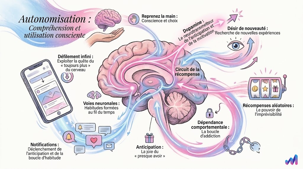 infographie sur la dopamine et l'autonomisation