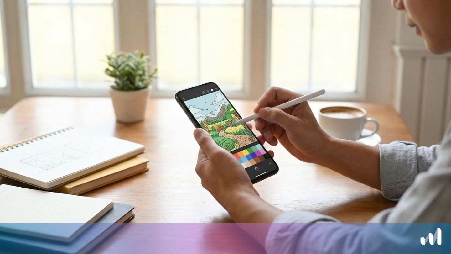 photo d'un smartphone comme outil de création plutôt que de consommation